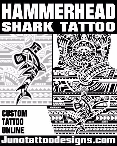 hammerhead shark polynesian tattoo
