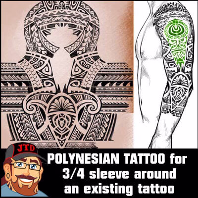 polynesian tattoo around an existing tattoo polynesian tattoo around an existing tattoo