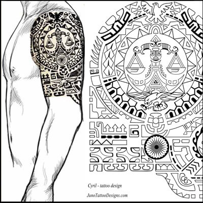 polynesian tattoo design stencil male shoulder