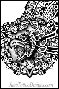 aztec warrior tattoo design