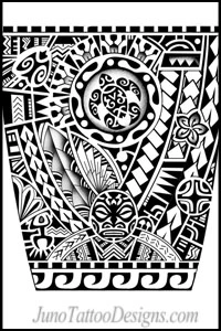 forearm polynesian male turtle tattoo