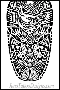 Polynesian tattoo with shark