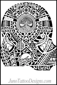 shark tattoo in polynesian tribal style
