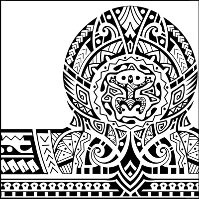 Taino shoulder tattoo with Coqui