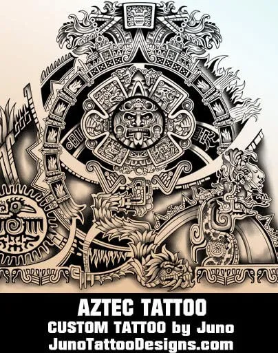 Aztec sleeve tattoo
