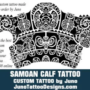Samoan calf tattoo, polynesian calf tattoo, tribal tattoo, juno tattoo designs