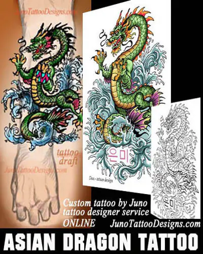 Asian dragon tattoo