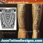 Polynesian forearm tattoo, samoan tattoo stencil, polynesian tattoo meaning, JunoTattooDesigns