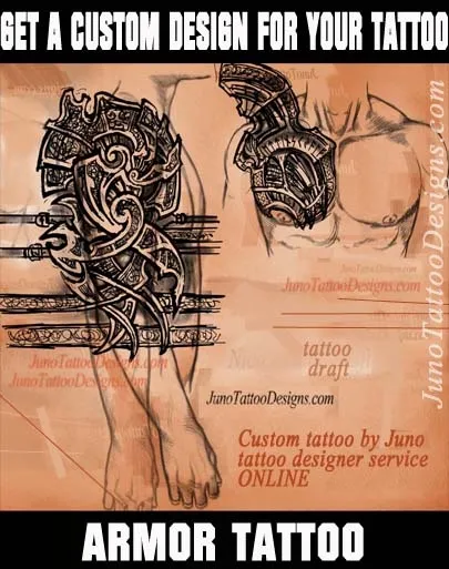 armor tattoo design for sleeve