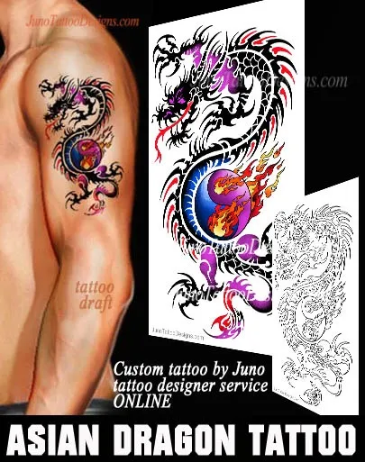 tribal dragon tattoo