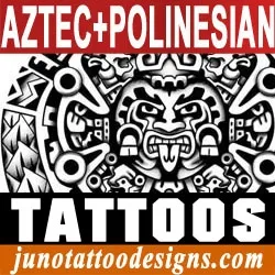 aztec polynesian tattoos by the tattoo artist Juno