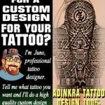 Adinkra symbols tattoo, African tattoo, gye nyame tattoo, sphinx tattoo, african strength tattoo, junotattoodesigns