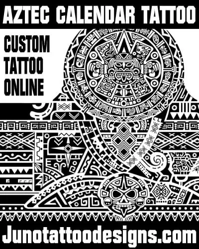 Aztec calendar tattoo