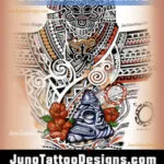 Maga flower sleeve tattoo