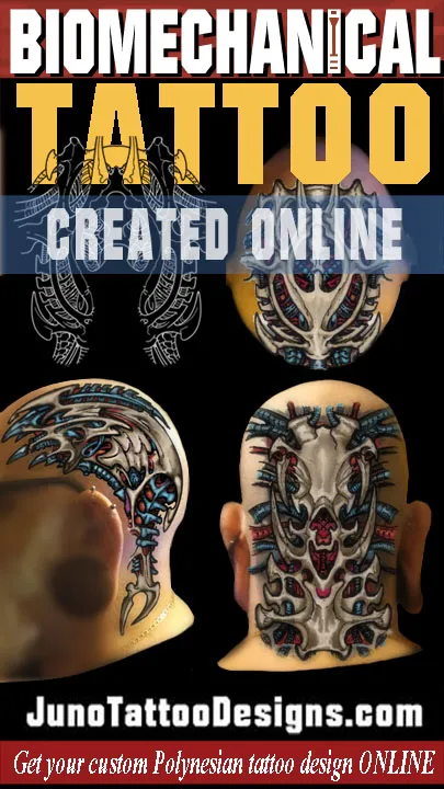biomechanical tattoo for head