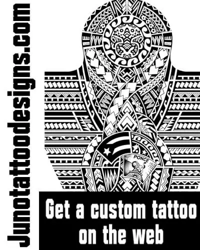 Boricua tattoo with Ponce flag