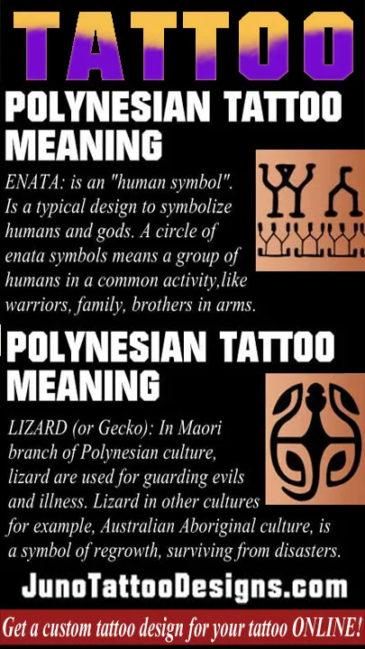 polynesian enata and lizard tattoo meaning by Junotattoodesigns.com