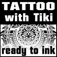 Polynesian tattoo with tiki onsale and meaning