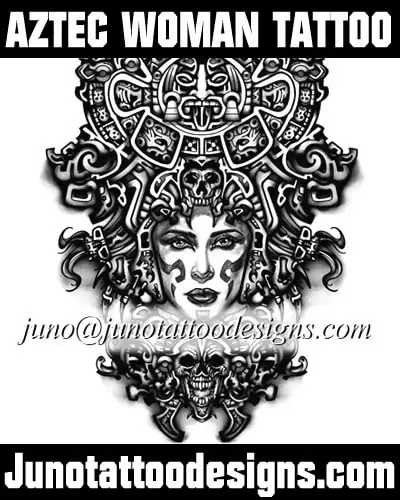 aztec tattoo with warrior 