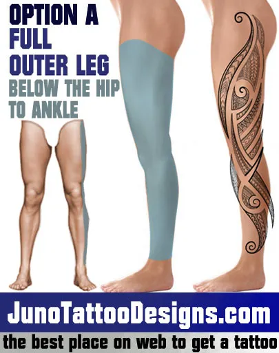 outer leg tattoo