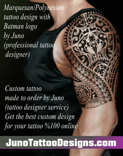 Polynesian tattoo with Batman logo