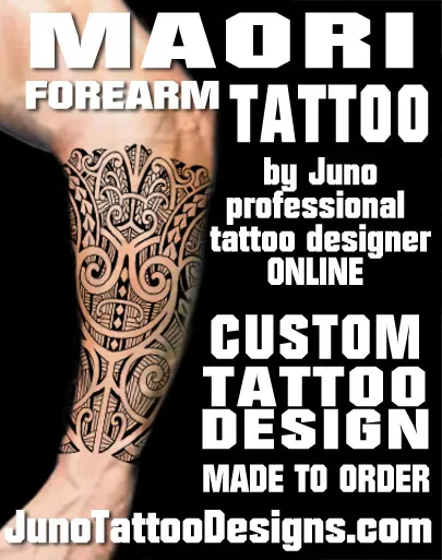 Forearm Polynesian maori tattoo by Juno tattoo designer