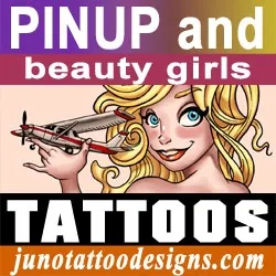 pinup and beauty girls tattoos by juno tattoo designer of junotattoodesigns.com
