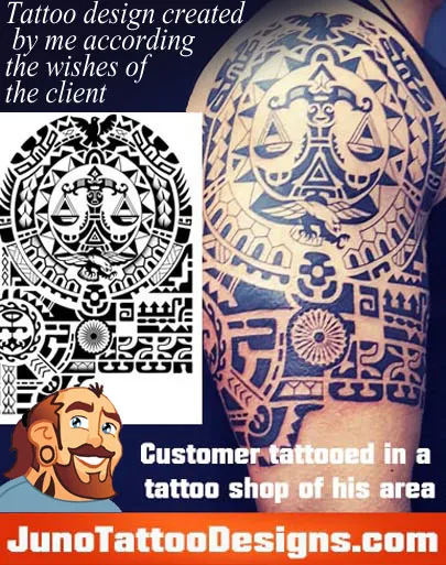 polynesian tattoo with scales