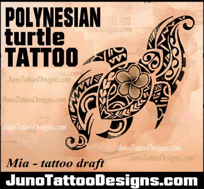 polynesian turtle tattoo design draft