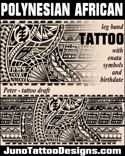 African Polynesian tattoo design 