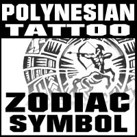 polynesian tattoo with zodiac symbol