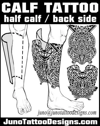 calf tattoo back side
