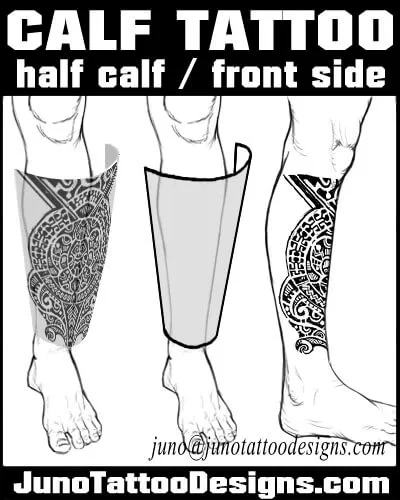 polynesian calf tattoo