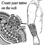 aztec skull polynesian forearm tattoo