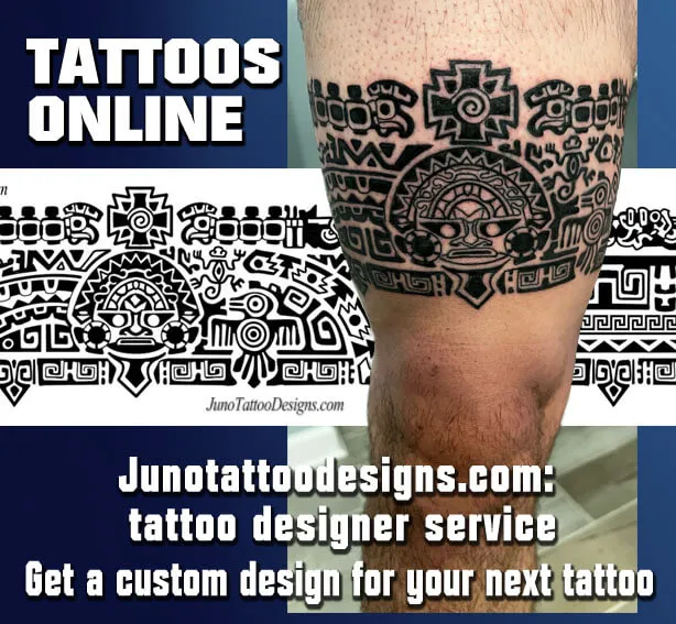 inca leg tattoo design