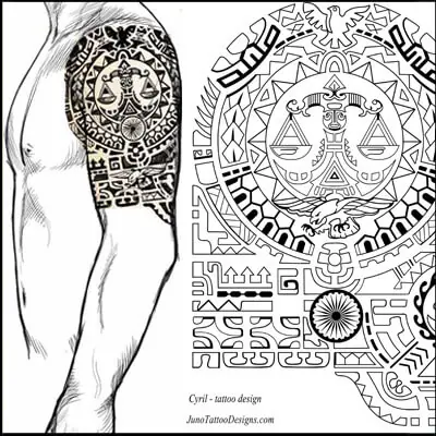 polynesian tattoo design stencil male shoulder