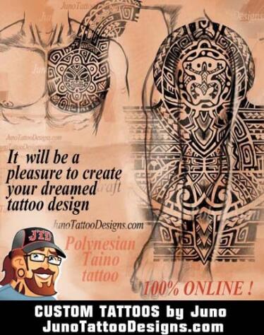 taino tattoo, polynesian tattoo, JunoTattooDesigns