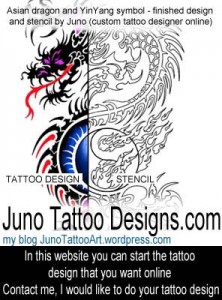 Asian-Dragon-yin-yang-tattoo-stencil-by-JunoTattooDesigns 