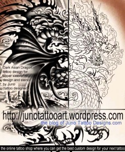 Gothic-Asian-Dragon-tattoo-for-arm-by-Juno 