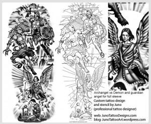 archangel-vs-demon-guardian-angel-tattoo-template-arm-tattoo